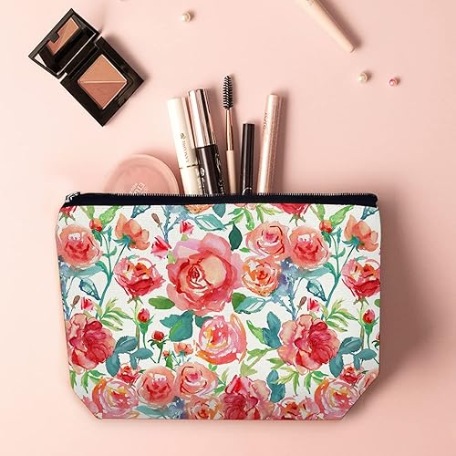 Miniatura 4 de Bolsas de maquillaje de viaje para mujer, bolsa de cosméticos grande de lino, organizador de maquillaje, bolsas de tocador, bolsa de 10 x 7