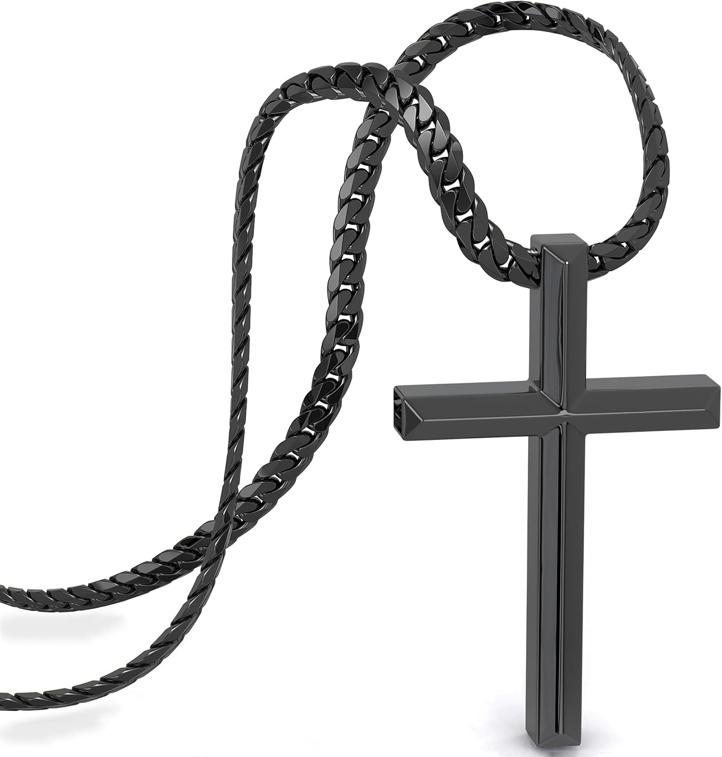SERASAR Premium Necklace Men [Loyal] | Stainless 316L Surgical Steel | Waterproof | Solid Cuban Chain | Secure Clasp | Three Colors | Jewelry Box Included