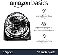 Vista 2 de Yaxa Basics Air Circulator Fan, Desk Fan for Bedroom, Home and Office, With 90-Degree Tilt Head, 3 Speed Settings, Lightweight (4.2 LBS), 70