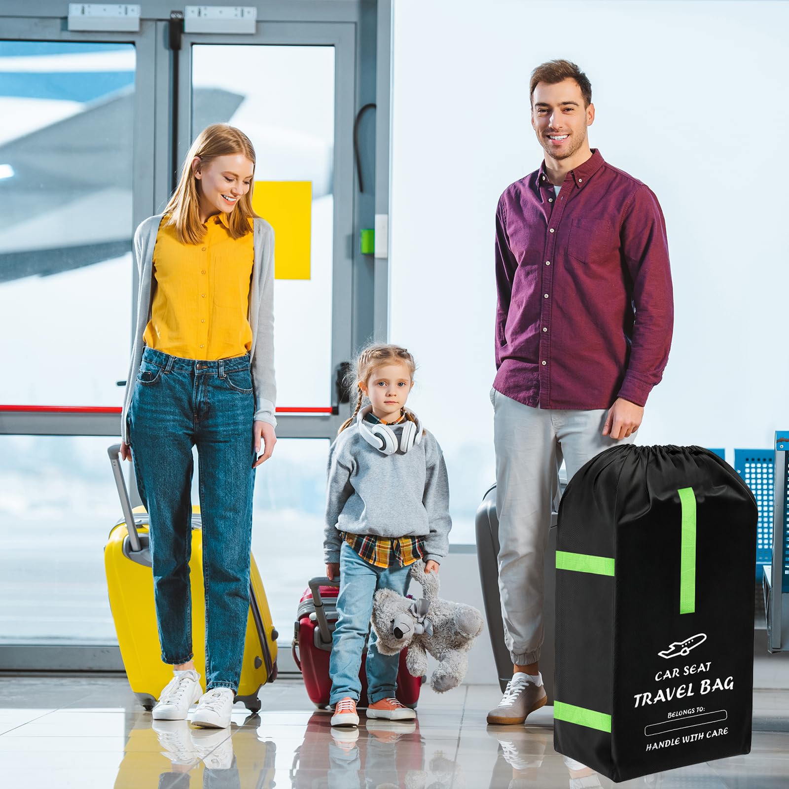 Borsa da trasporto per seggiolino auto per neonati, 34 × 18 × 18 pollici, Borsa impermeabile in tessuto Oxford 600D, Compatibile con Maxi-Cosi, Nuna, Cybex, Borsa per passeggino per viaggi in aereo