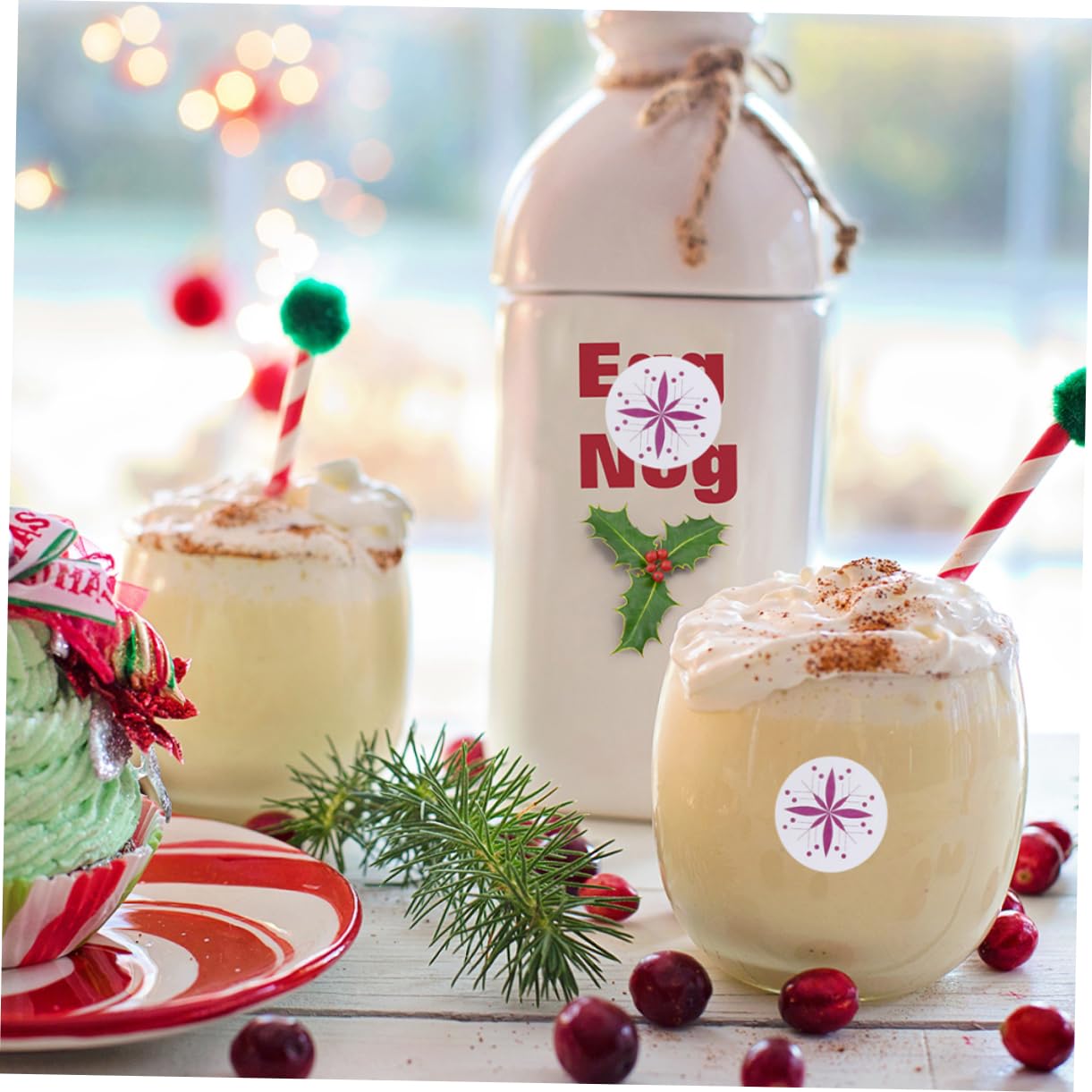 SHINEOFI 9rotoli Adesivi Natalizi Autoadesivi Di Stickers Decorativi Fiocchi Per Confezioni e Chiusura Buste Perfetti Per Feste e Decorazioni Di Natale
