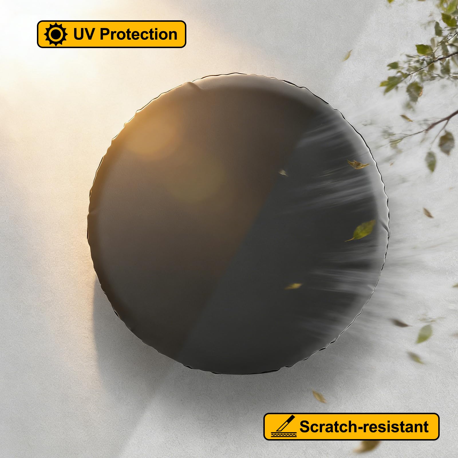 13"-16" Housse de Roue de Secours, Ajustement Universel, en Cuir Souple PVC, imperméable et résistant à la poussière, Sacs de Rangement pour pneus de Jeep, SUV