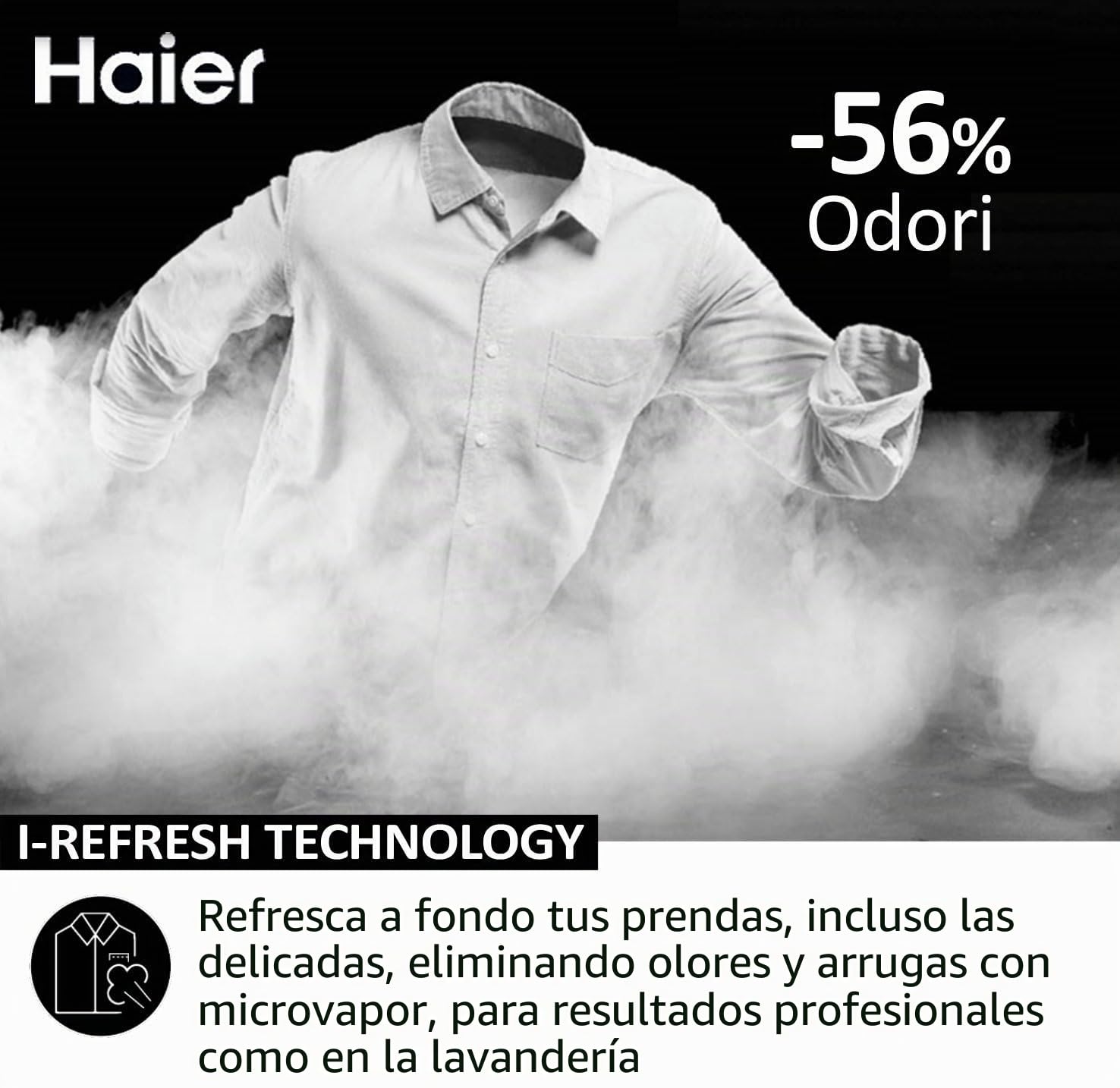 Haier I-Pro Serie 3, secadora 9 kg, instalación libre, clase A ++, vapor, inicio retrasado, I-Time, blanco, 85 x 59,5 x 66,5 cm – HD80-A2939-S