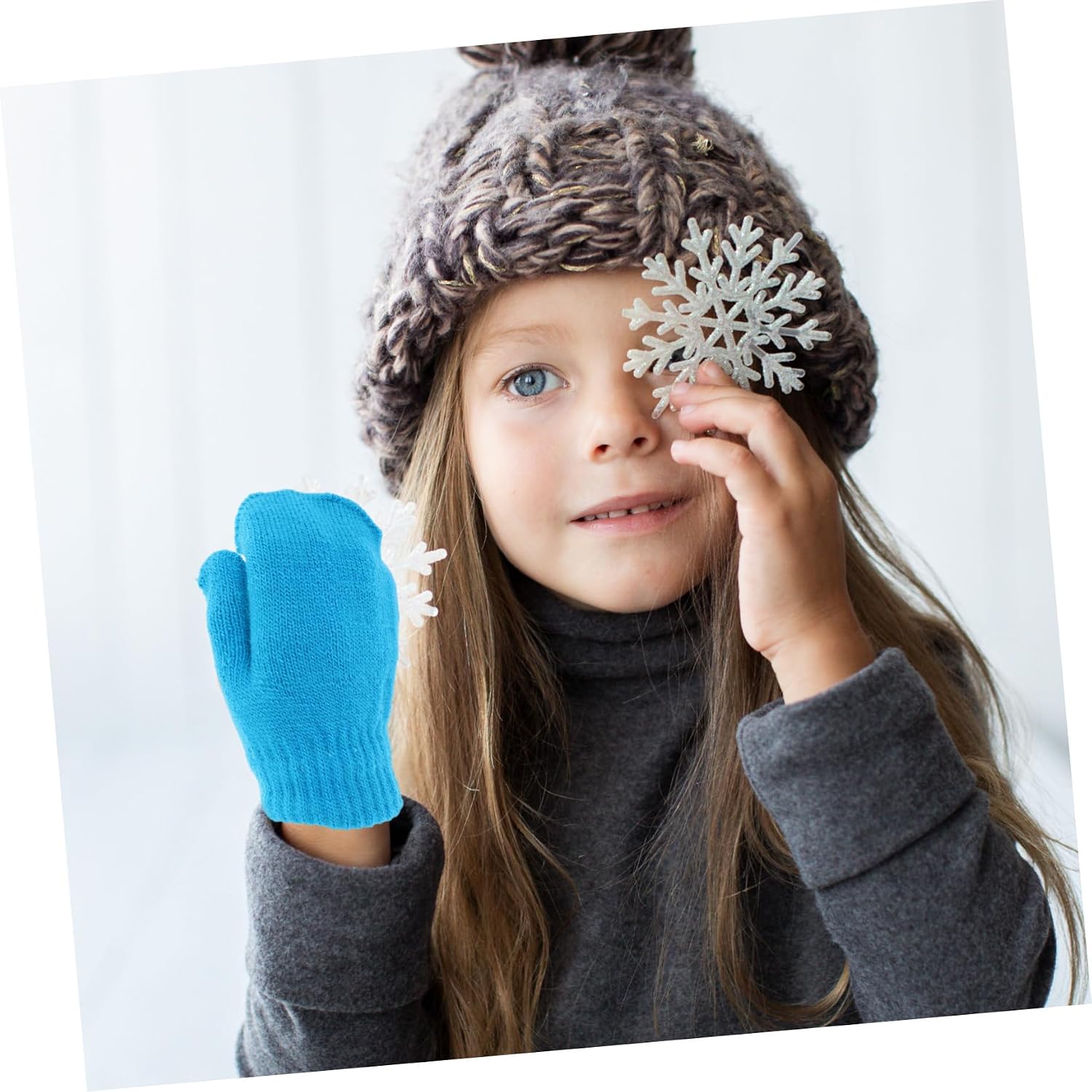 Boy Girl Mittens Soft and Warm Knitted Boy Girl Gloves for Cold Weather Thick Non-scratch Design for Everyday Use