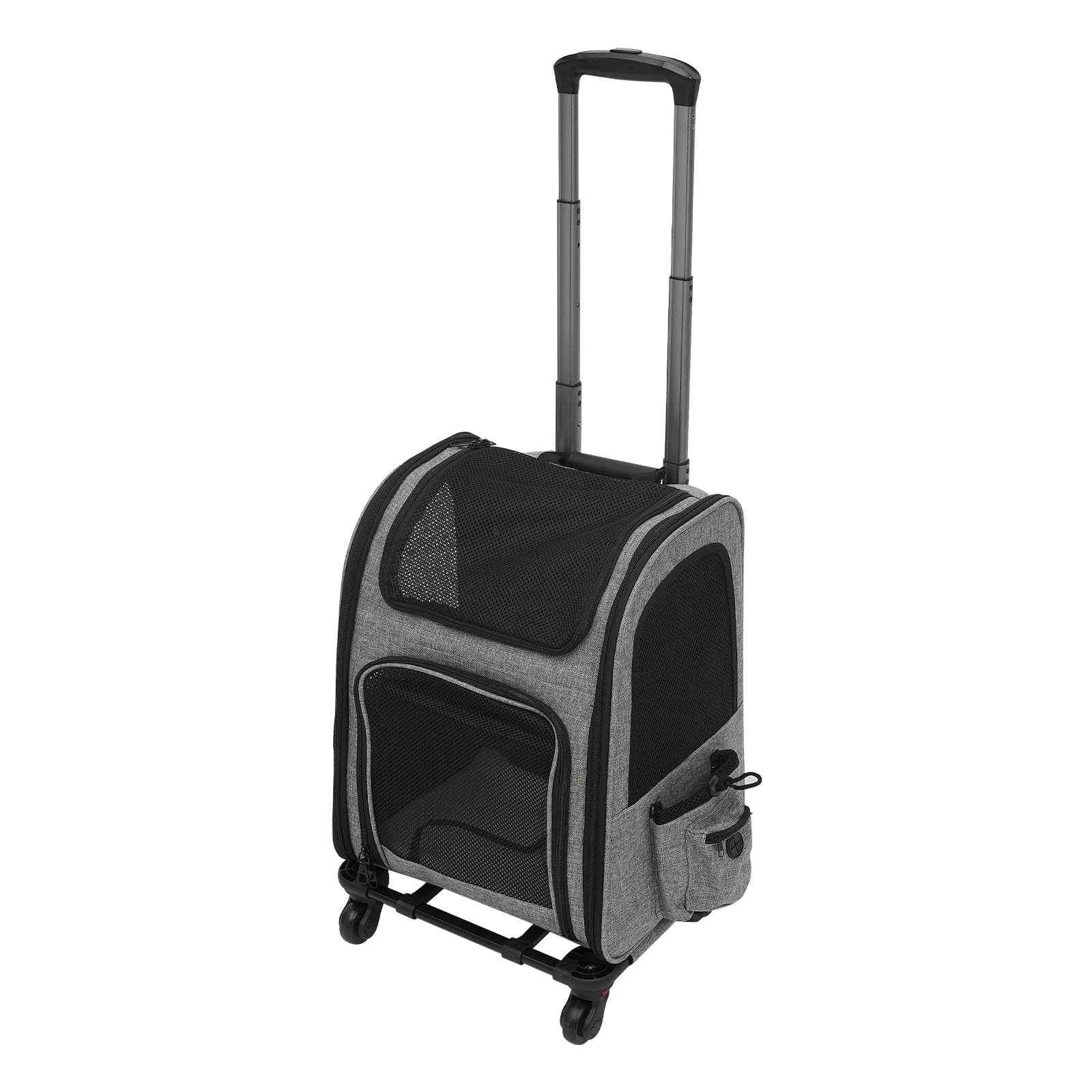 Mochila para perros con trolley, 2 en 1, ampliable, caja de transporte para perros con ruedas, mochila grande para gatos de hasta 15 kg, portátil y transpirable, caja de transporte para perros y gatos