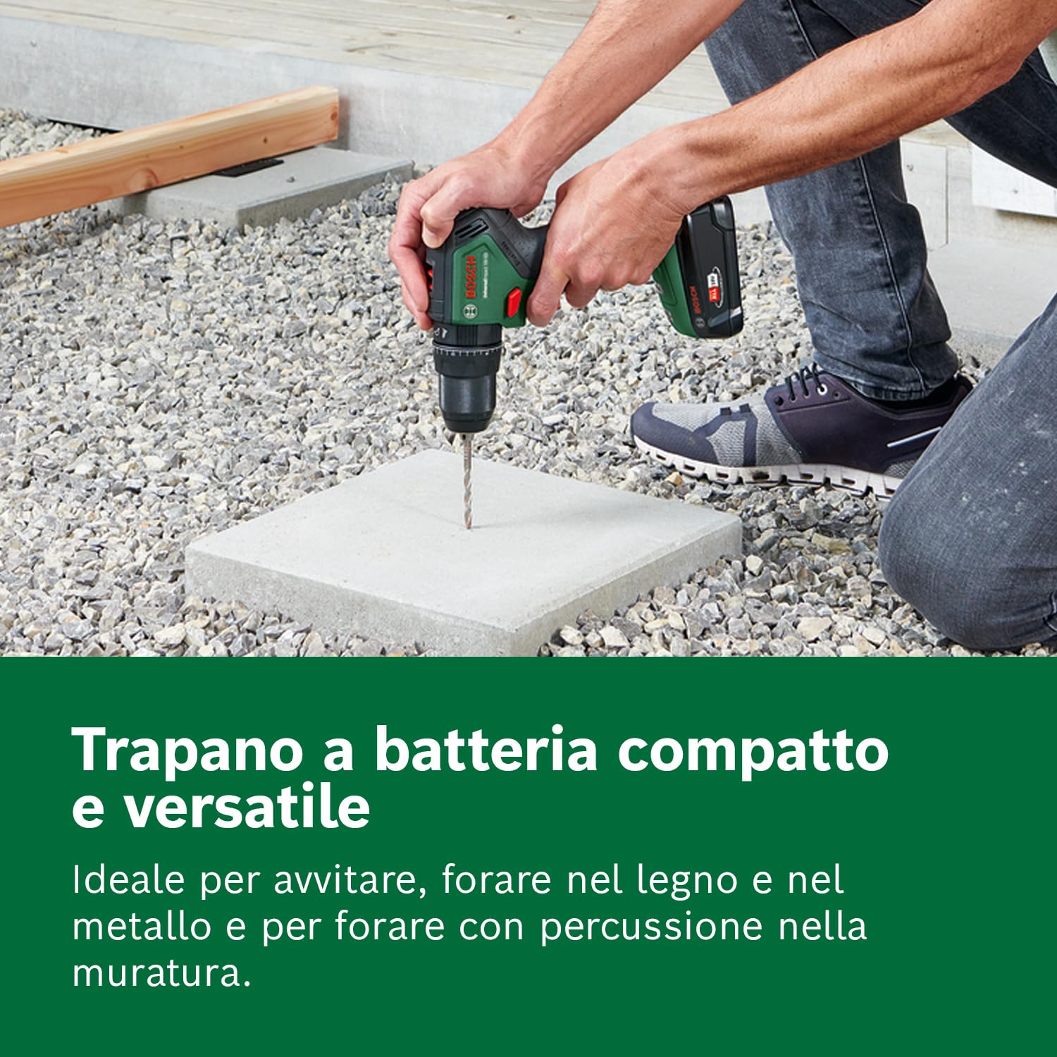 Bosch Home and Garden 06039D7101 Bosch Trapano con Percussione a Batteria UniversalImpact 18 V-60 (In Valigetta), 1 Batteria da 2,0 Ah, Sistema 18 V