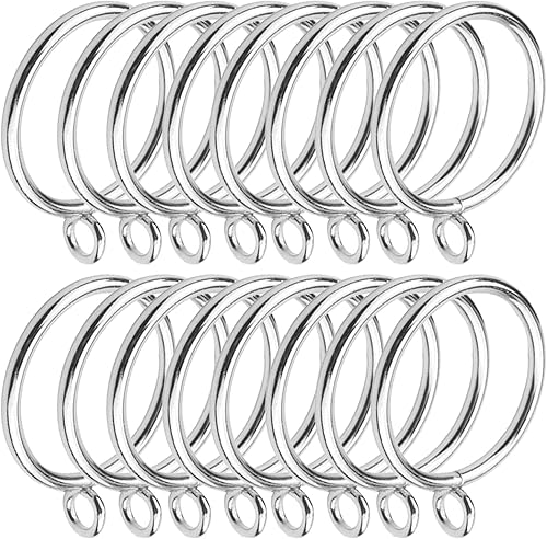 Miniatura 27 de MroMax Anillos de cortina con ojales, anillos de cortina negros de metal de 1-3/4 pulgadas de diámetro interior, anillos de ojales deslizantes