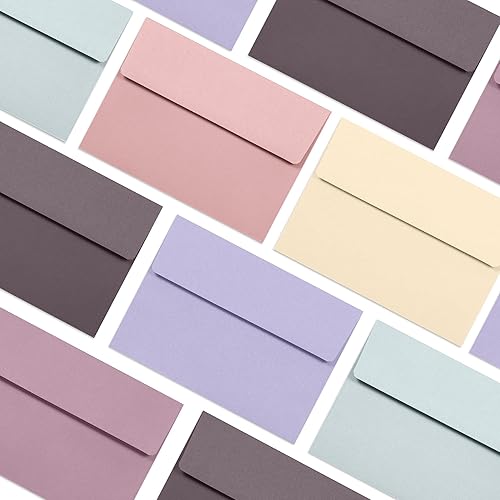 Miniatura 6 de Sobres de 5 x 7 para invitaciones, paquete de 120 sobres A7 para tarjetas de 5 x 7, sobres de invitación de colores, 6 colores pastel apagados, 5 14