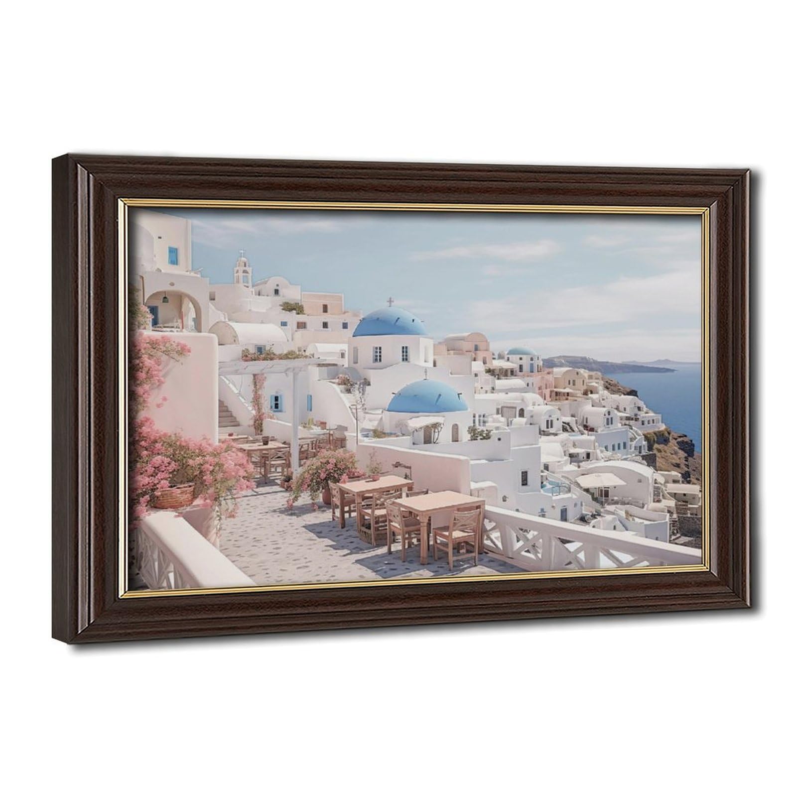 Bareronor Santorini Street Canvas Poster Bedroom Decor Landscape Office Room Decor Gift 24" L X 36" W