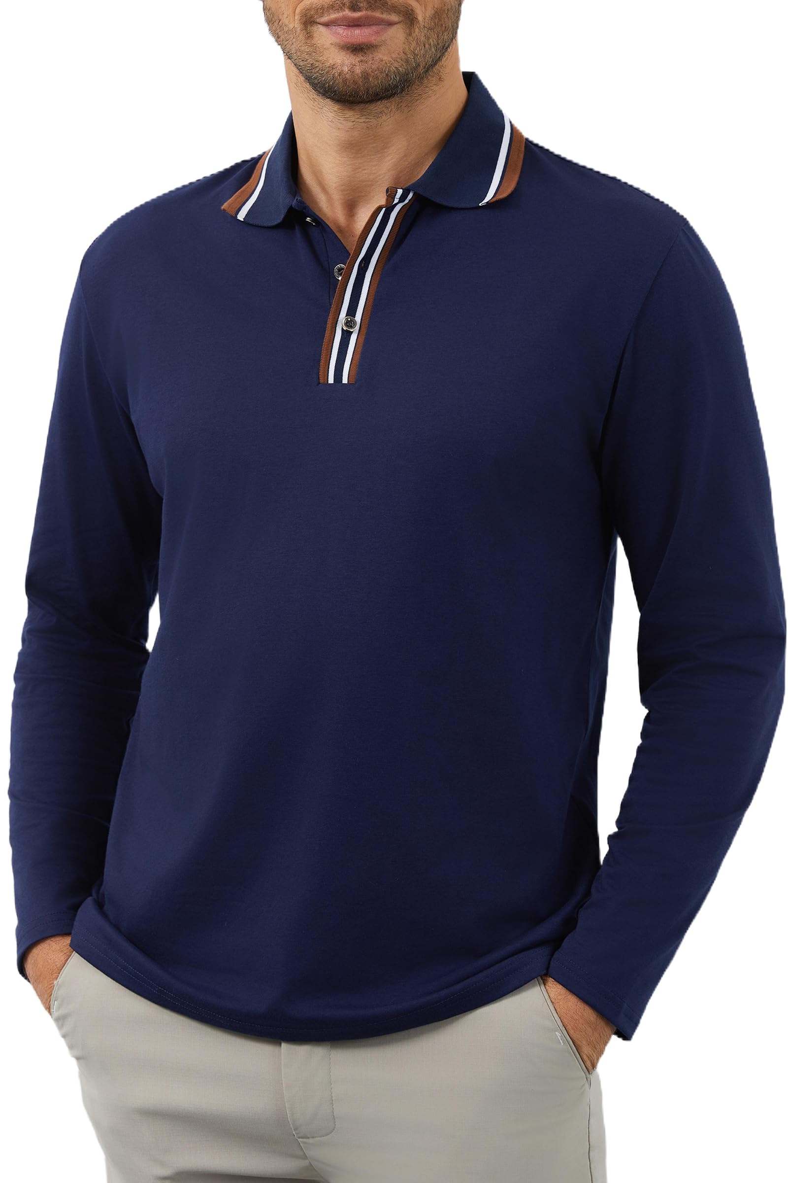 Gleam Ledra Poloshirt Herren Kurzarm Klassisches Baumwollmix Golfshirt Polohemd mit Knopfleiste