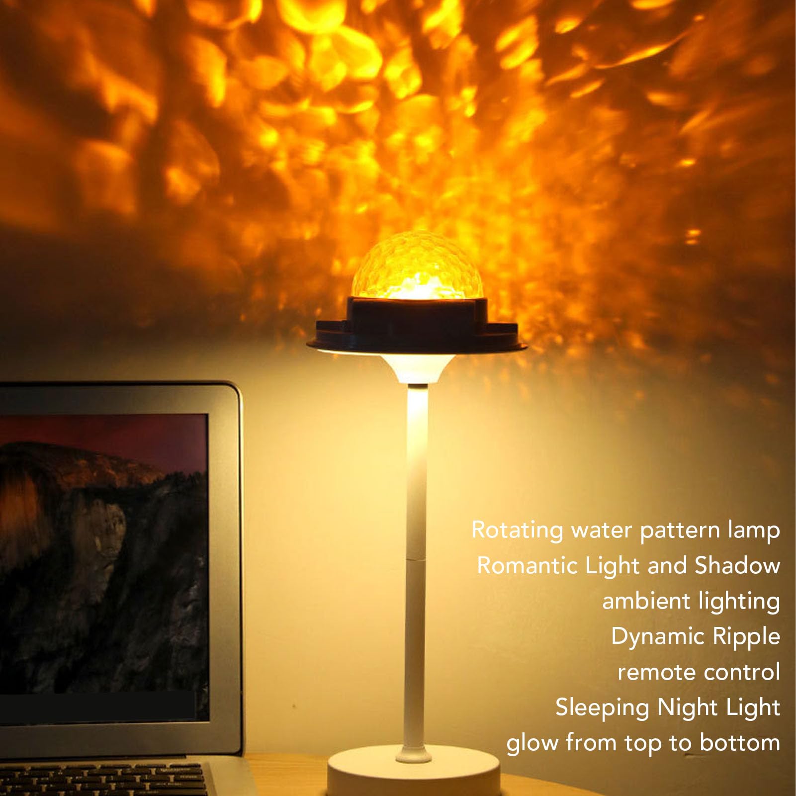 Fockety Lampada da Doccia Impermeabile con Proiezione di Increspature