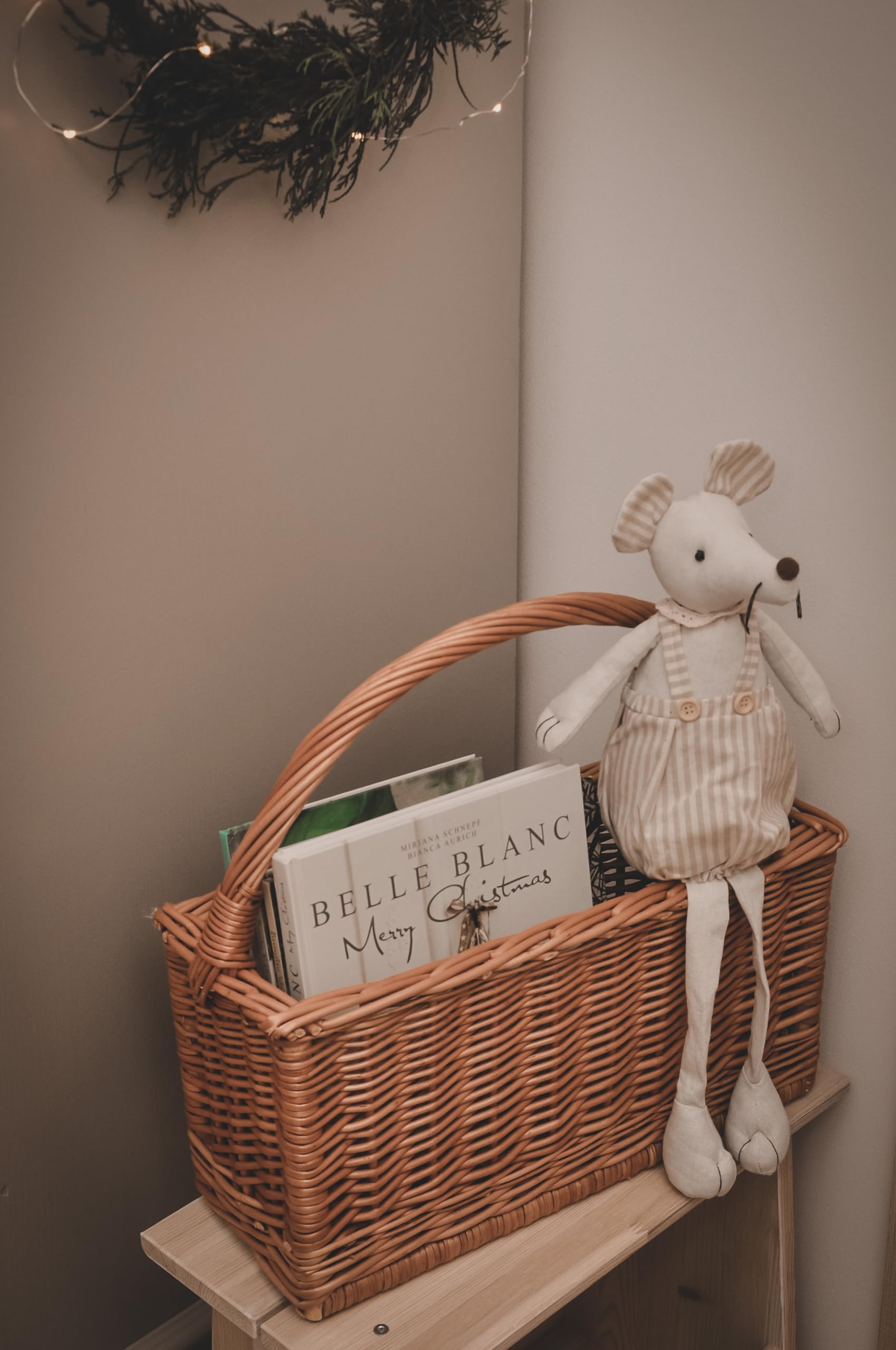 e-wicker24 Panier à magazines en osier, porte-revues, panier en osier, panier pour ranger journaux, rangement pour journaux et livres pour la maison (Naturel)