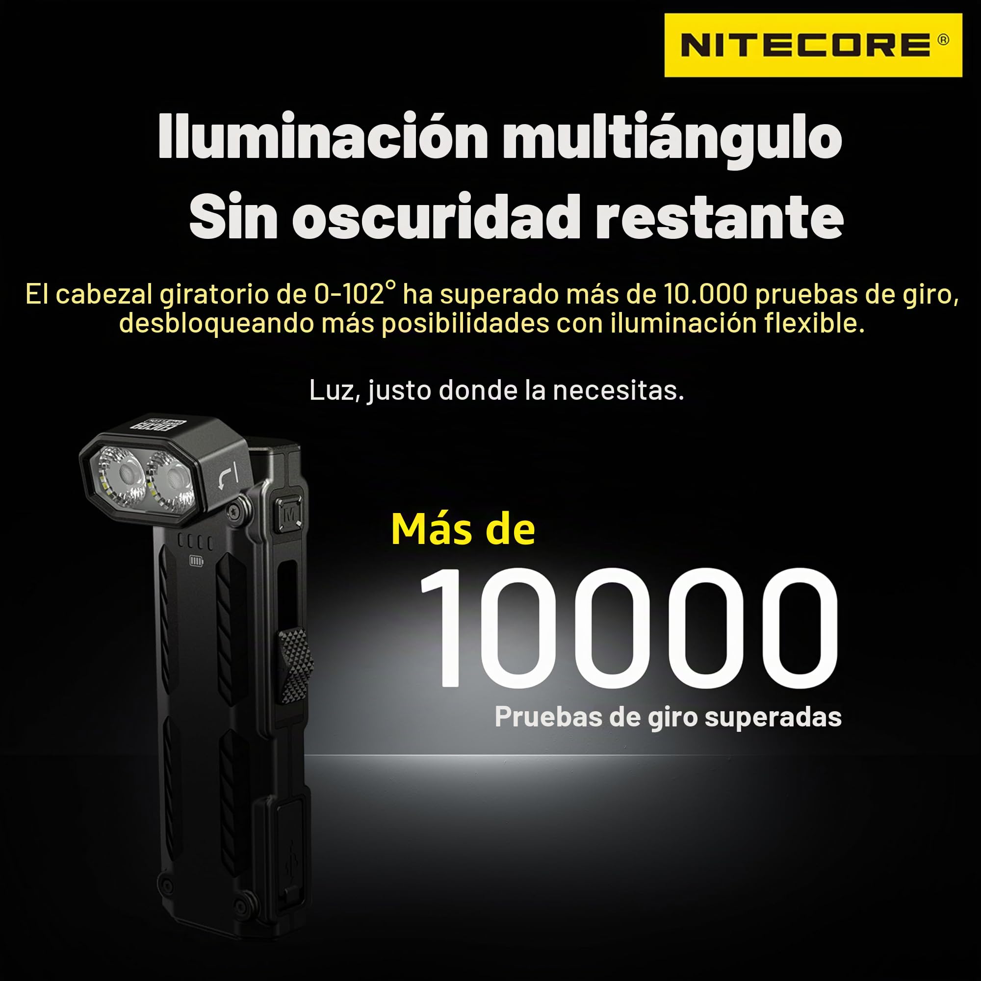 Nitecore EDC09 High CRl Tres Temperaturas de Color Ángulo Ajustable EDC Linterna