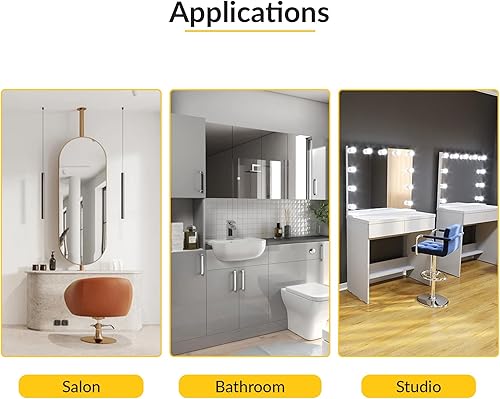 Miniatura 4 de Brixwell PNV14BN - Espejo rectangular con doble bisagra Pivot-N-Vue de 14 pulgadas de ancho x 22 pulgadas de alto, níquel cepillado