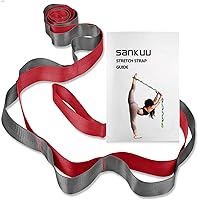 Vista 9 de SANKUU - Correas de yoga para estiramiento con 12 bucles, póster de entrenamiento, correas para estiramiento, equipo de terapia física, bandas