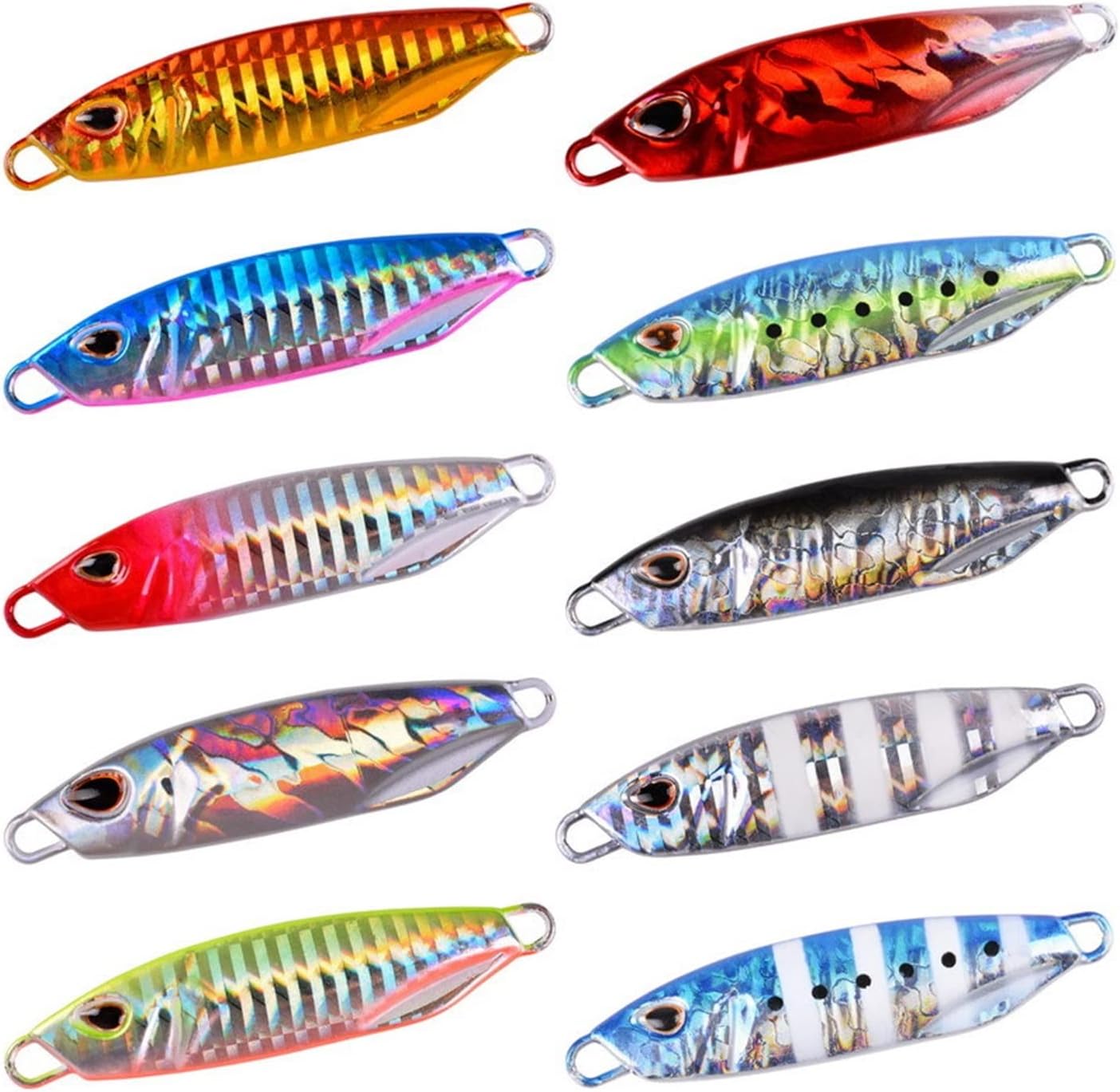 10pcs Metal Jigs Fishing Lures 10g/15g/20g/30g/40g Jig Sinking Spoon Artificial Baits Hard Bait Sea Lure