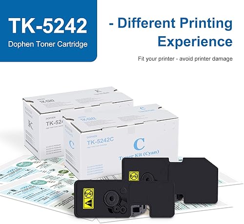 Miniatura 5 de TK5242 - Juego de cartuchos de tóner de 4 colores - TK-5242K TK-5242C TK-5242M TK-5242Y Reemplazo de tóner para impresora Kyocera ECOSYS P5021cdn