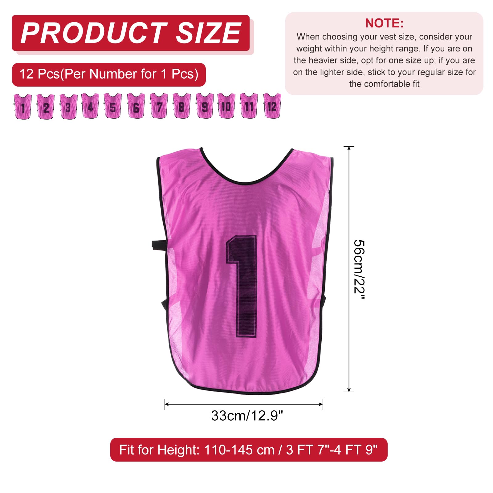 PATIKIL Gilet da allenamento per calcio, pinnies sportivi di squadra, reversibili, numerati, con cintura