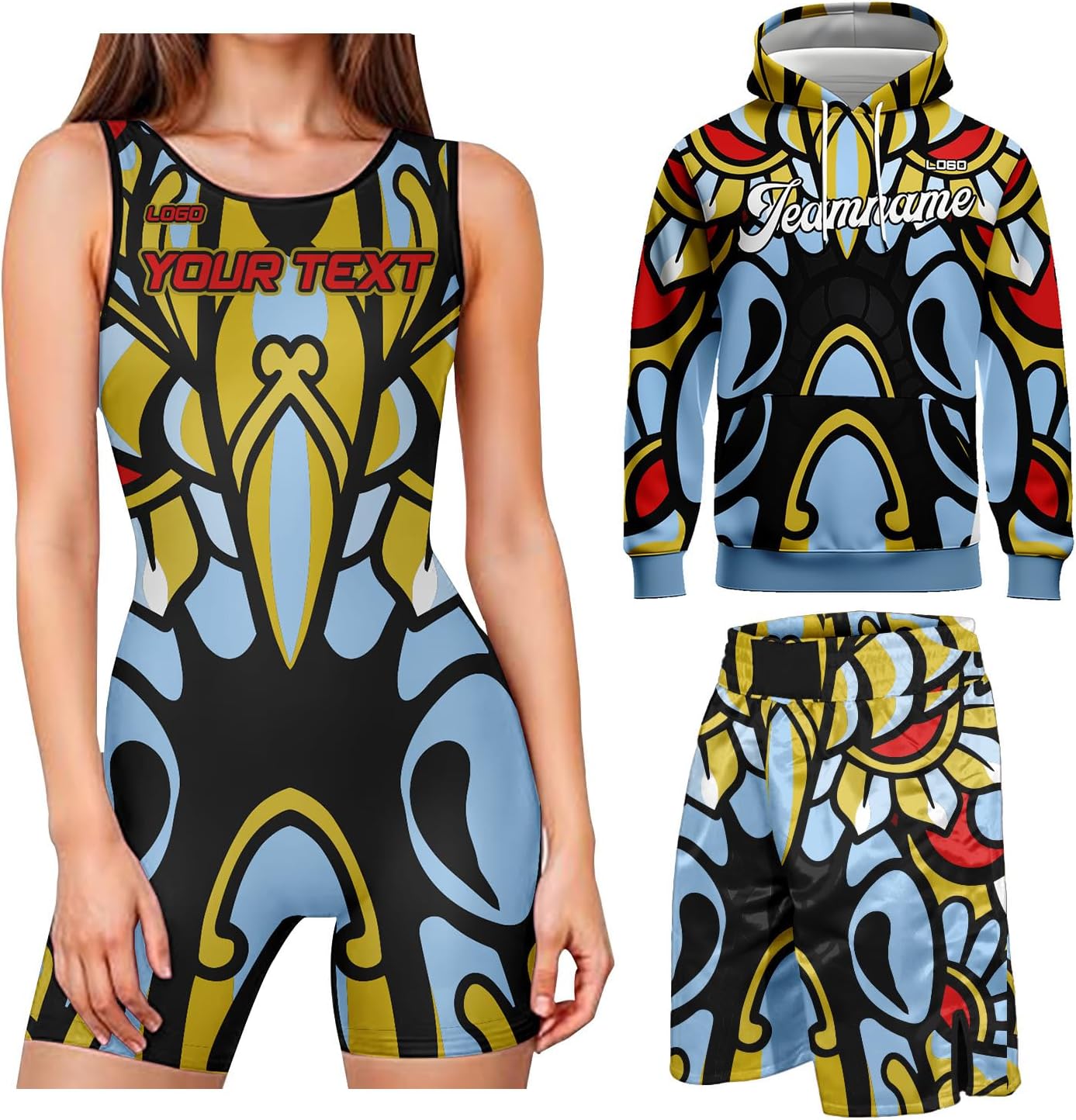 Custom Tracksuits Women's Armor 3 Pieces Hoodie Shorts Wrestling Singlet