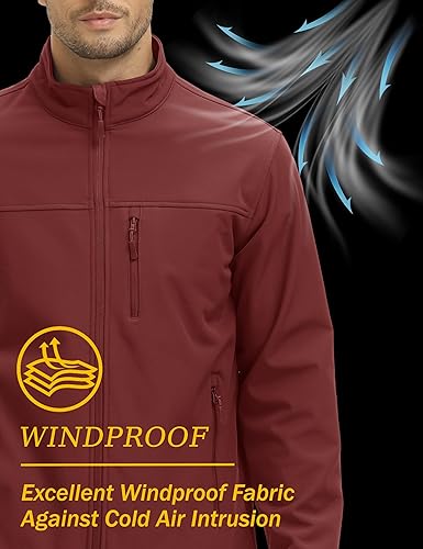 Miniatura 5 de MAGCOMSEN Chaqueta táctica para hombre, con forro polar, chaqueta de invierno suave, ligera, resistente al agua, abrigos para exteriores