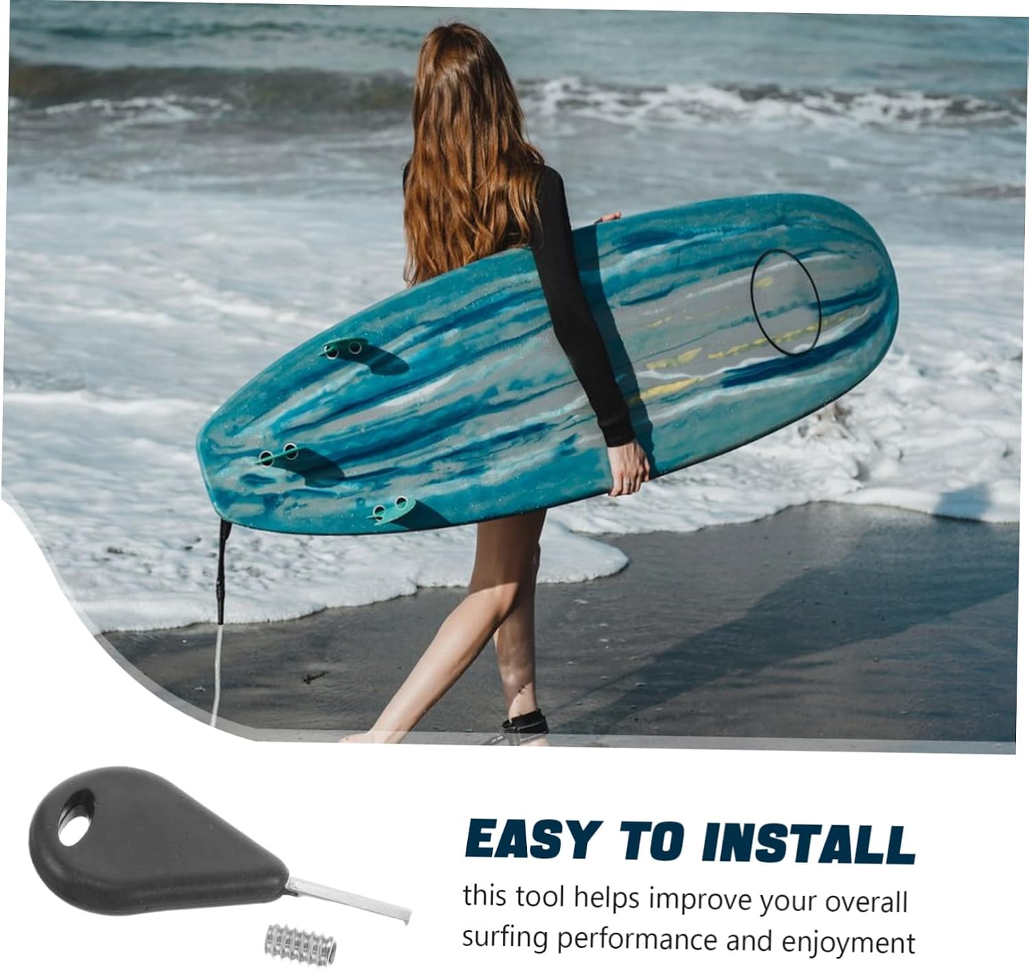 Abaodam Efficient Surfboard Fin Installation Tool Kit Rudder Wrench Fin Screw Keys Alignment Tool for Skill Levels