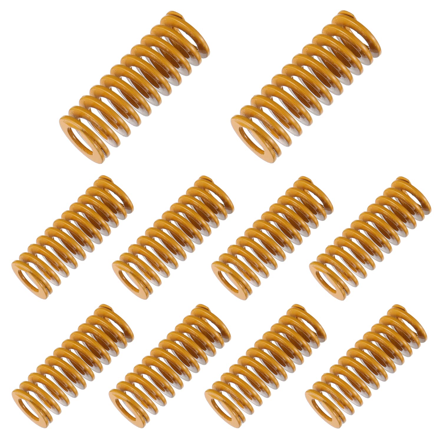 HUAREW 3D Printer Die Spring 8mm OD 20mm Long Light Load Compression Mould Die Spring Yellow Compression Mould Die Spring for The Ender 3s Bed （Pack of 10 Pcs）
