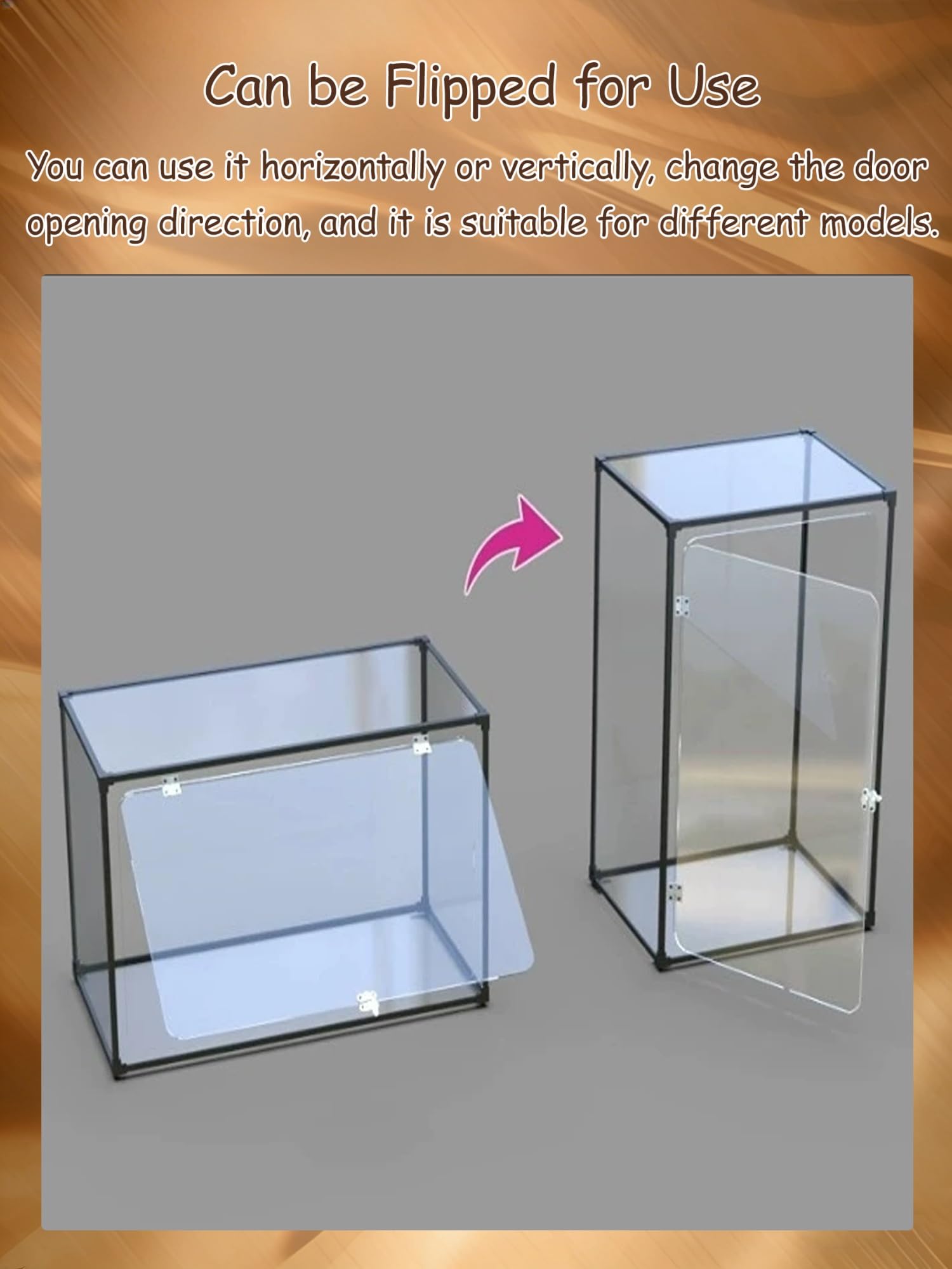 Urna Metacrilato Vitrinas para Maquetas 3D, Cubos de Almacenamiento Acrílicos Apilables con Puerta, Vitrina Decorativa para Casas de Muñecas(25x20x20cm(10x8x8in))
