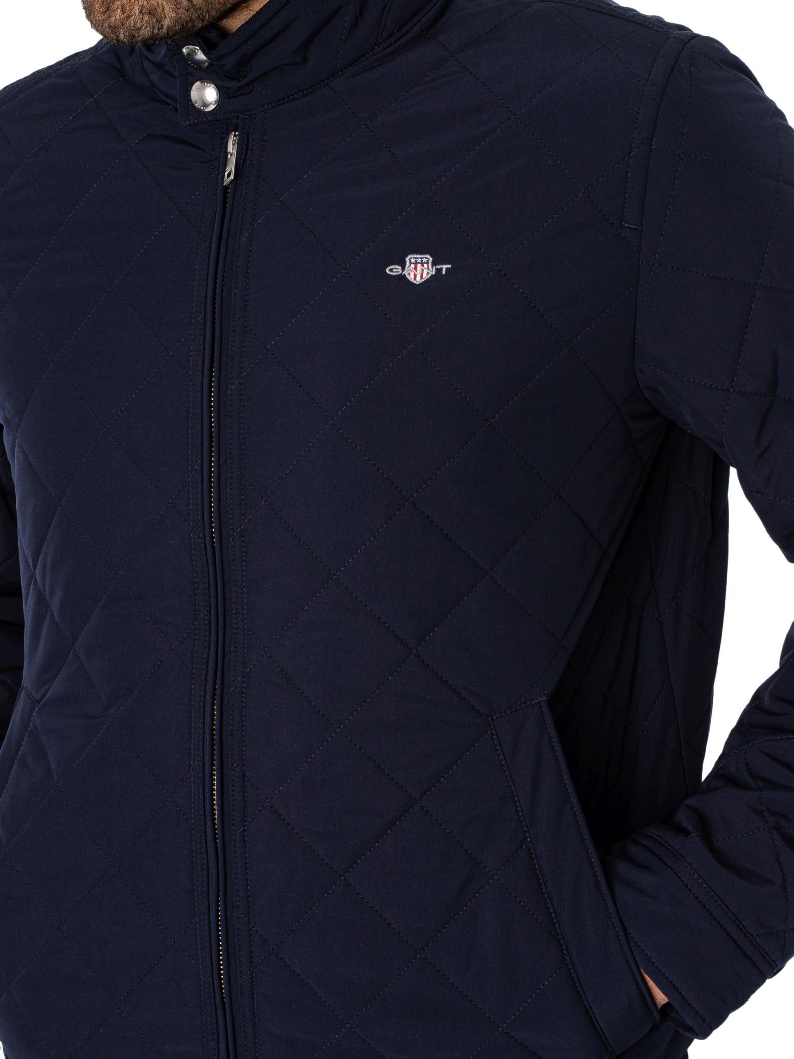 GANT Quilted Windcheater, męska kurtka, Evening Blue, standardowa, evening blue, XL