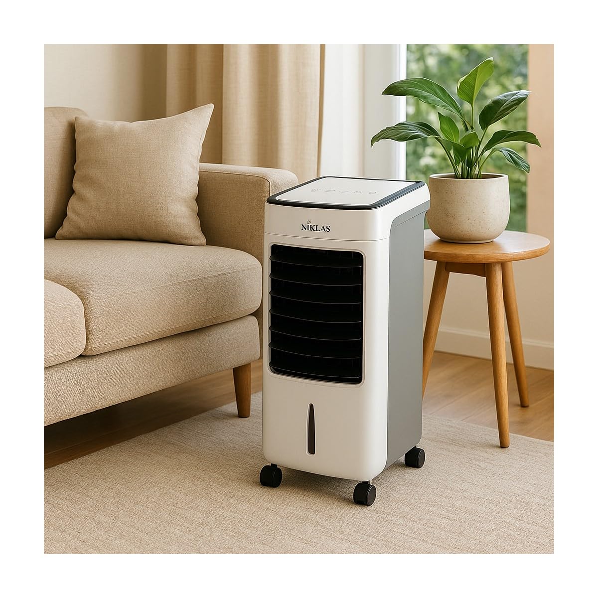 Ventilatore raffrescatore evaporativo con telecomando e pannello di controllo touch Niklas Iceberg