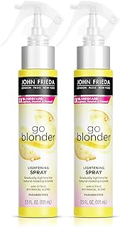 John Frieda Go Blonder Lightening Spray, Gradually Lightens Blonde Color, For Natural or Color-Treated Hair, Formulated with a Citrus Bontanical Blend, Paraben Free, 3.5 Oz, Pack of 2