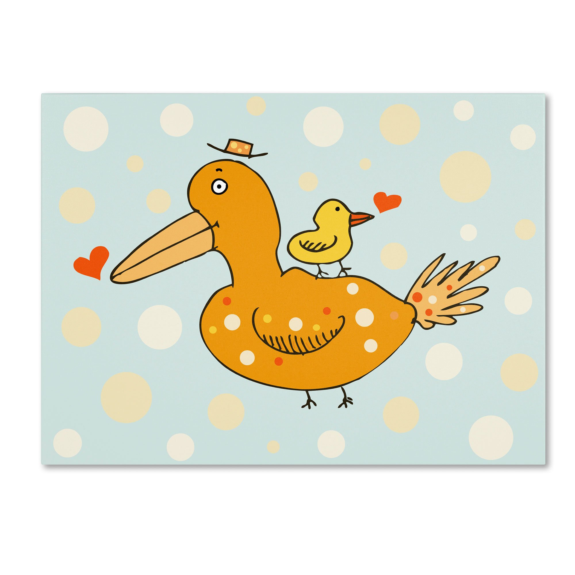 "Bird and Baby" Artwork by Carla Martell, 18 by 24-Inch Canvas Wall Art