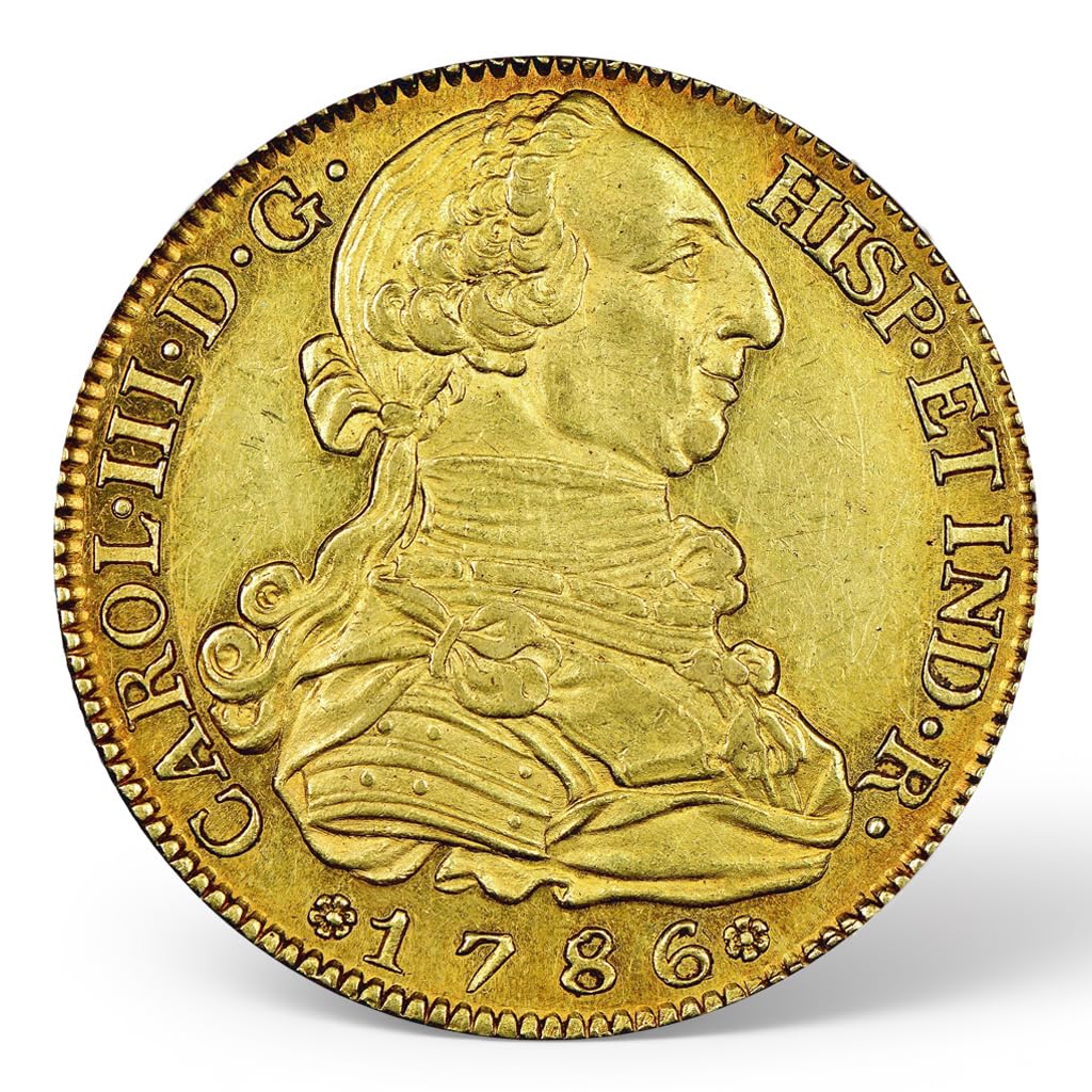 Monedas Antiguas españolas, 1786 Carlos III Moneda Oro Escudo España, Monedas Plata 8 Reales coleccionables, colección Moneda Conmemorativa para coleccionistas Raras