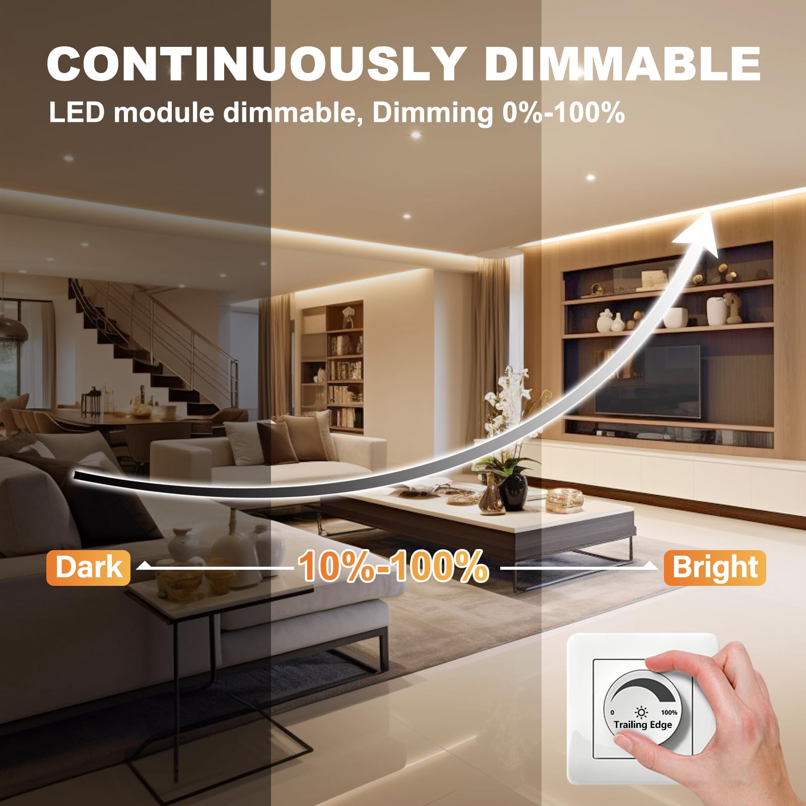KYOTECH Lot de 10 module LED 4.9W ø50x23mm 3CCT Blanc chaud Blanc naturel Blanc froid Dimmable 38°Remplace Lampe GU10 MR16 pour luminaires encastrés Spots de plafond Spots encastrés Plafonniers