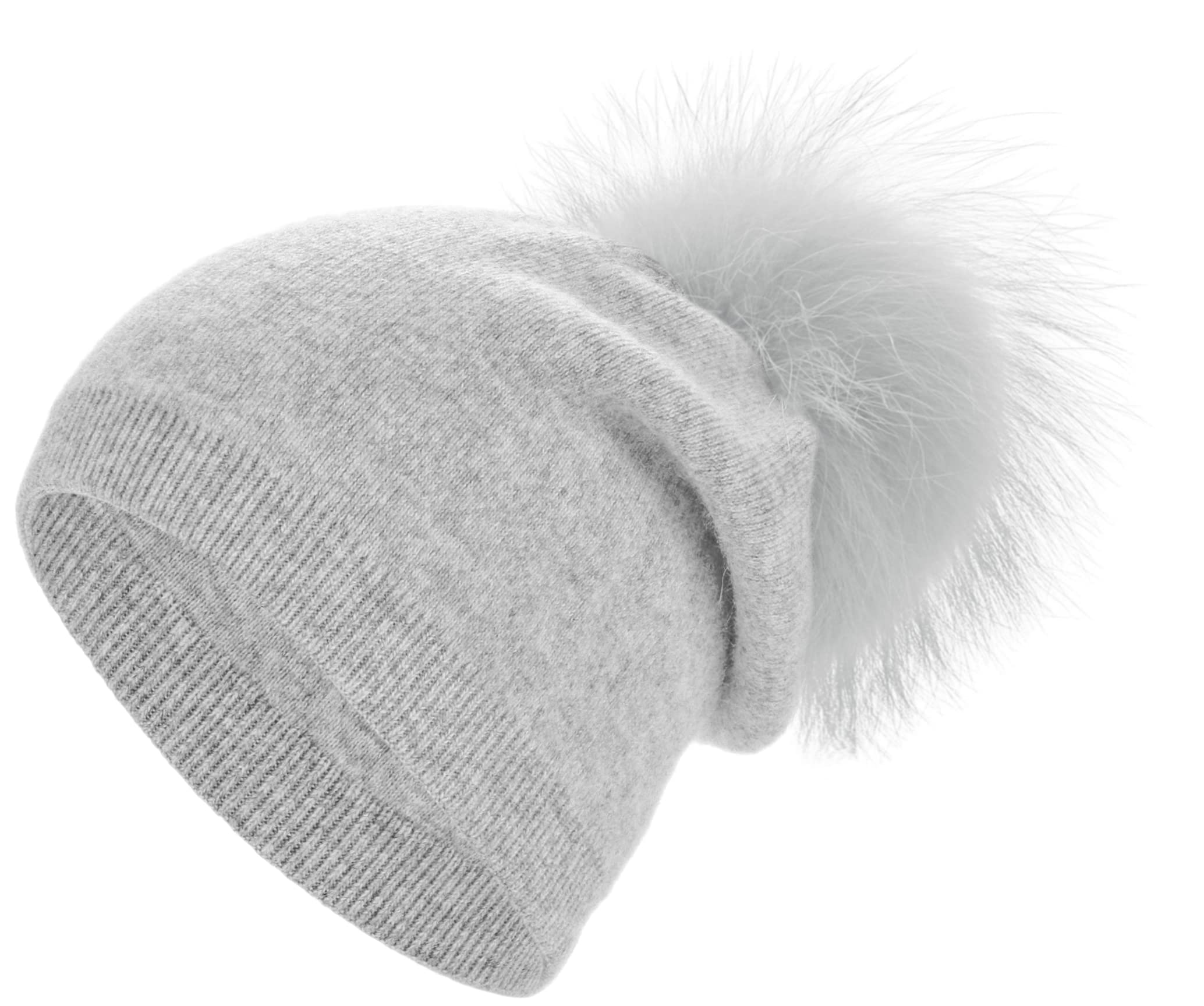 Real Fur Pom Beanie