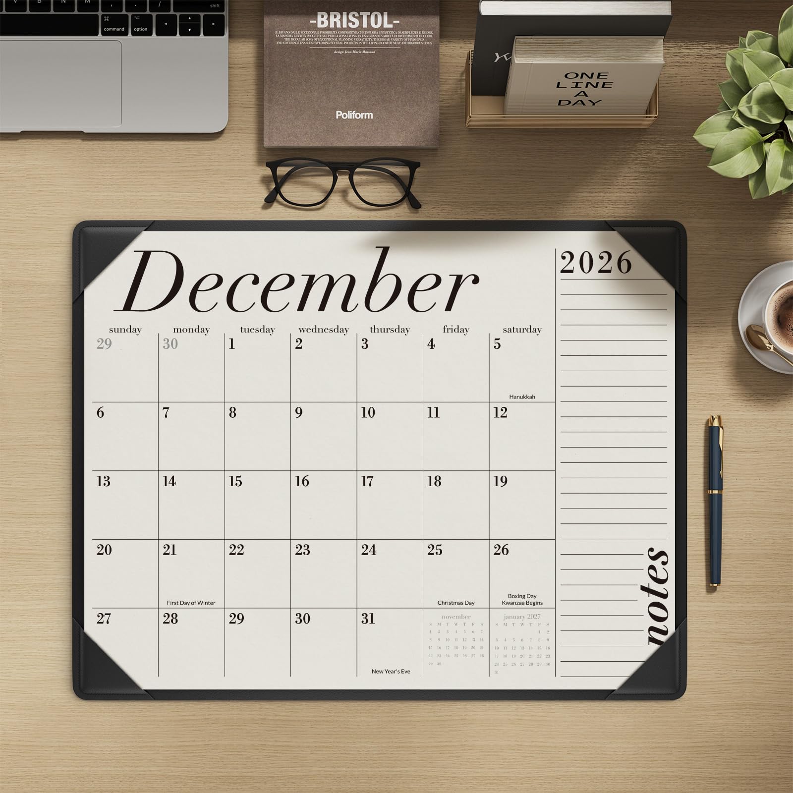 Jotsome Calendario da scrivania 2026-2027, grande calendario da scrivania da oggi a giugno 2027, 55,9 x 43,2 cm, calendario da scrivania per casa e ufficio, facile da pianificare, regalo per le