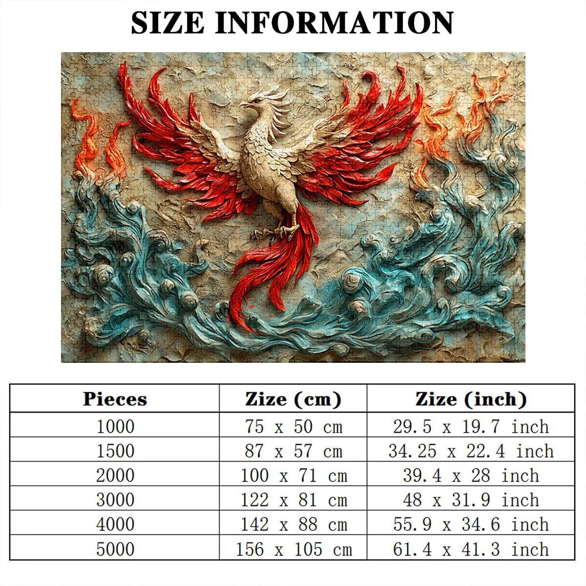 Puzzle 5000 sztuk Phoenix dla dorosłych, abstrakcyjne drewniane puzzle dla dorosłych, trudne drewniane łamigłówki, rodzinne gry edukacyjne, łamigłówki z pudełkiem na prezenty dekoracje do domu