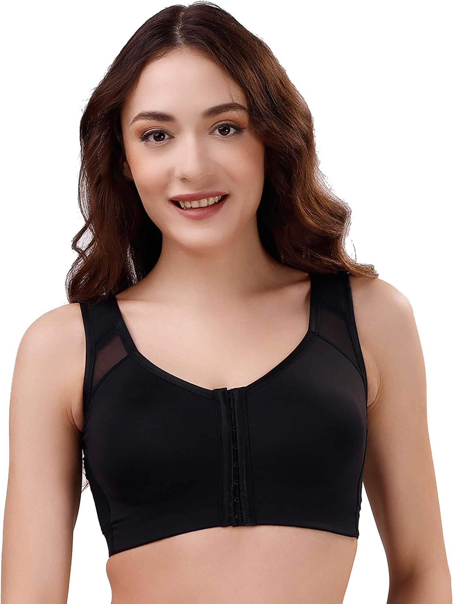 SOIE Women Front Closure Full Coverage Non Padded Non Wired Posture Correction Bra