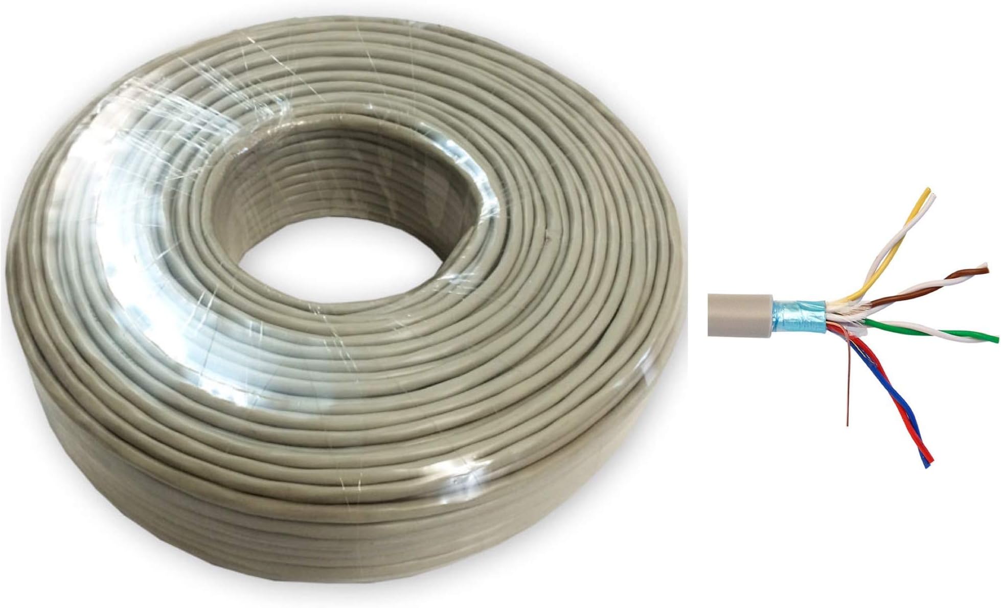 O&W SecurityJ-Y(ST) Y Telephone Cable 50 m Round with Extra Aluminium Shielding 4 x 2 x 0.6 mm 8 Strands