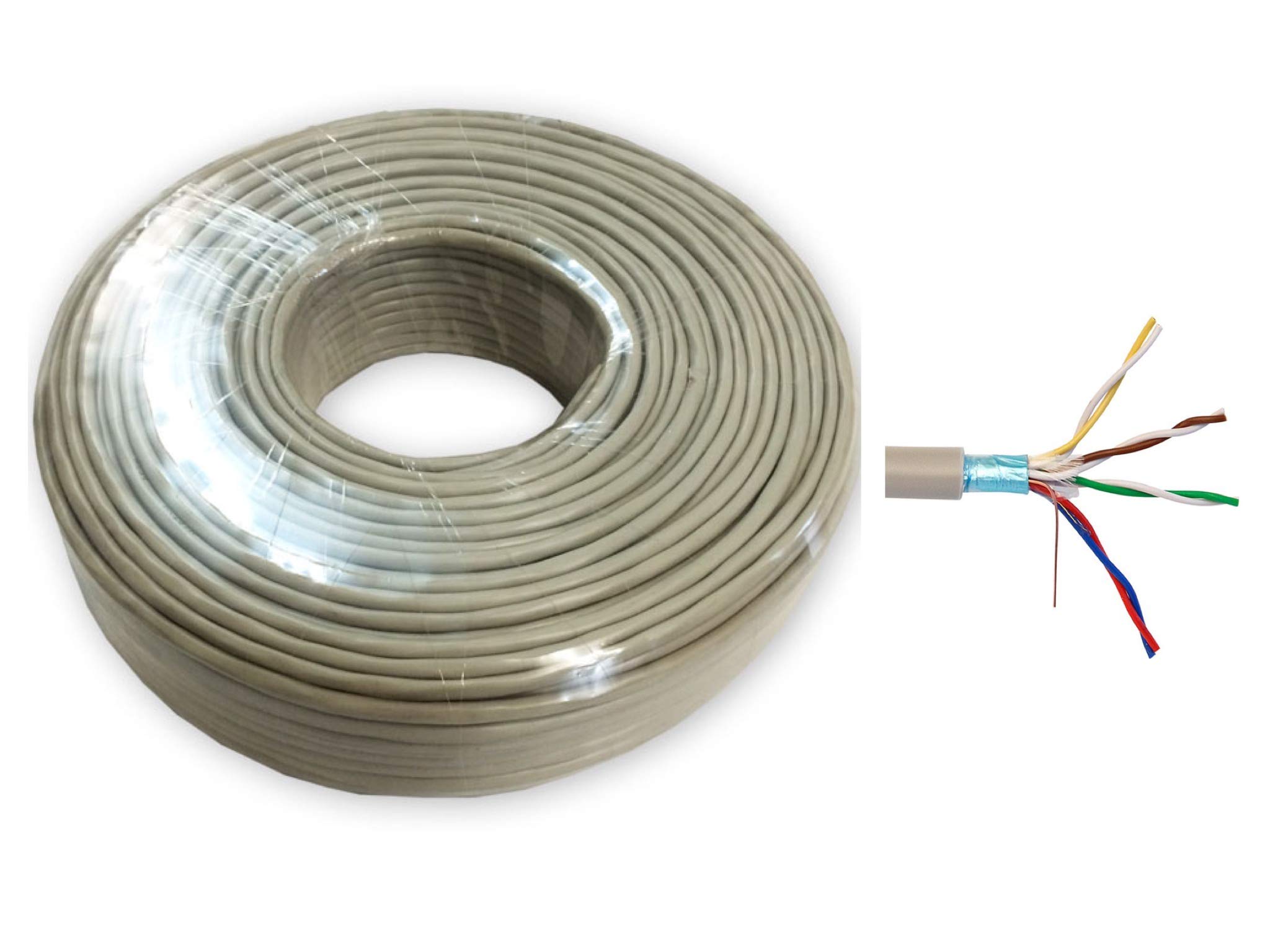 Lumonic Cavo Telefonico JYSTY 10x2x0,6mm CCA – 100m, Schermato, Con Marcatura Metrica, Grigio, Per Telecomunicazioni E Sorveglianza