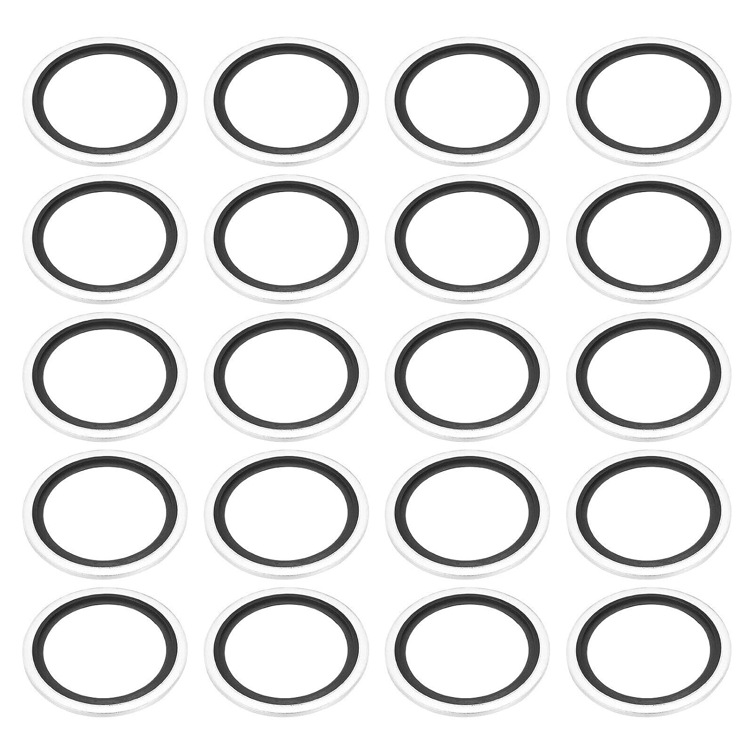 Toolparts and Accessories 20Pcs G1-1/4 Self-Centered Bonded Sealing Gasket Metal Bonded Sealing Washers (#CN#130824-07358)