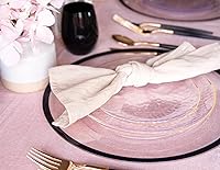 Vista 28 de PARTY BARGAINS 7" & 10" Organic Collection Hammered Appetizer and Dinner Plates Combo with Gold Rim – Transparent White, 32-Pack Disposable Plastic