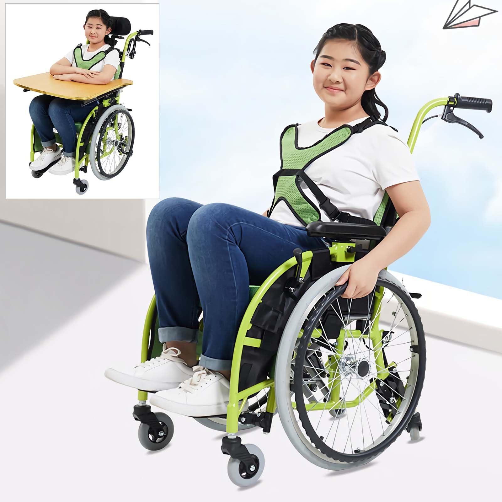 Reclining Wheelchair and Detachable Desk Arms - 20-Inch Seat Width, 350 lbs. Capacity - 1 Each