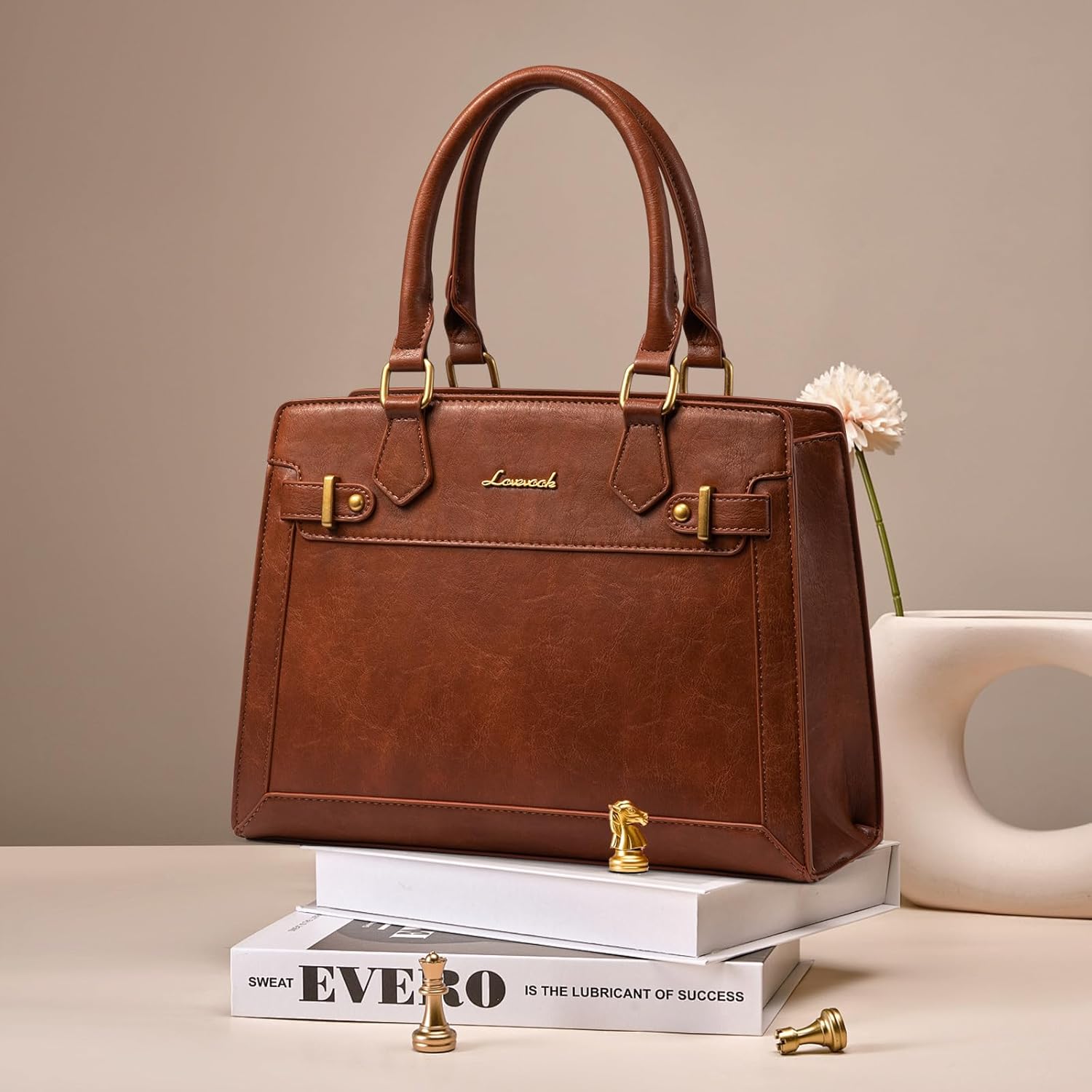 LOVEVOOK Purses and Handbags for Women, Tote Shoulder Bag Satchel Black Purse and PU Leather Top Handle for ladies - Image 3