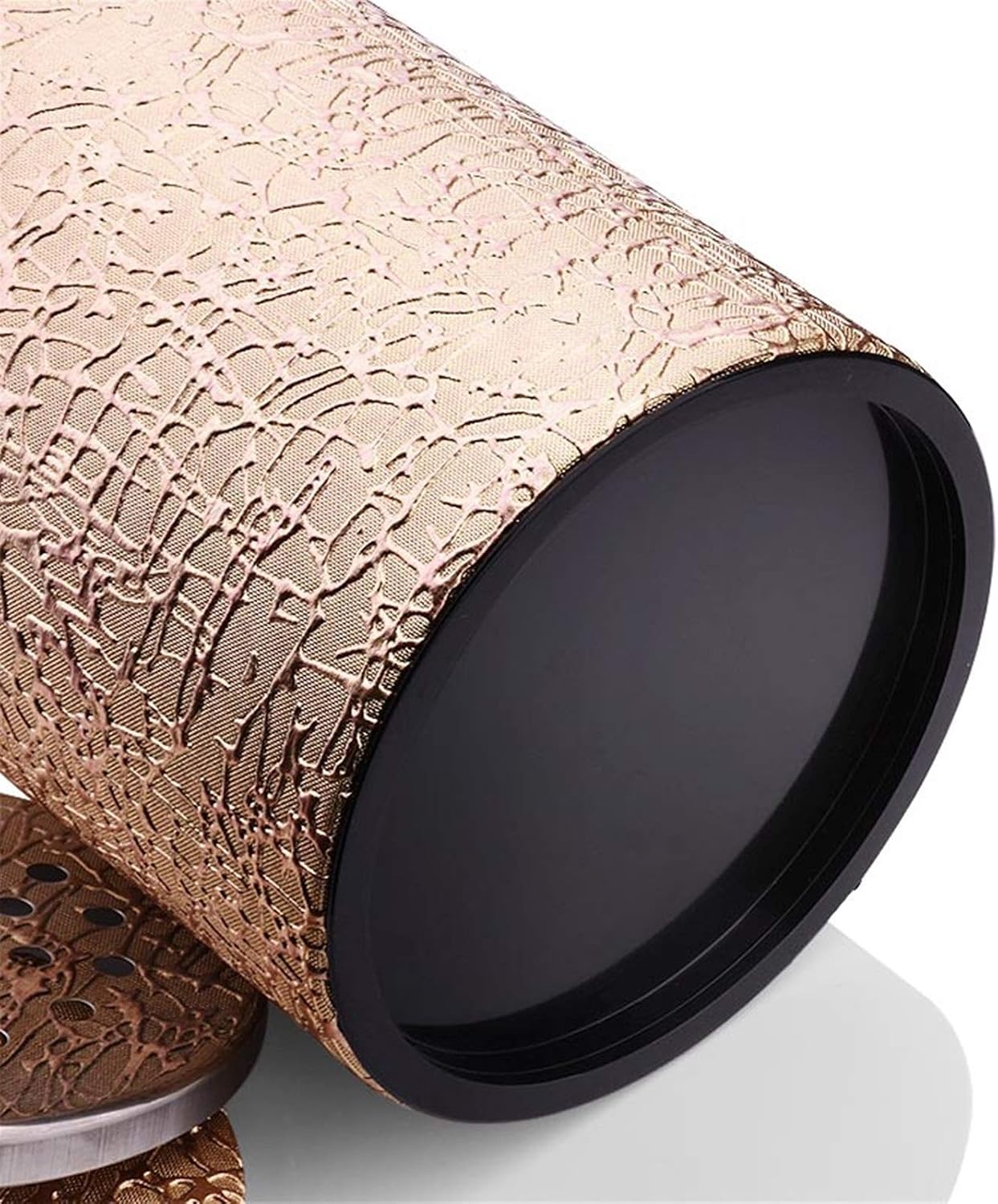 1.2 Liter Gold Faux Leather Insulated Ice Bucket with Bonus Ice Tongs Durable Stainless Steel Liner Double wall stainless steel freezing ice bucket
