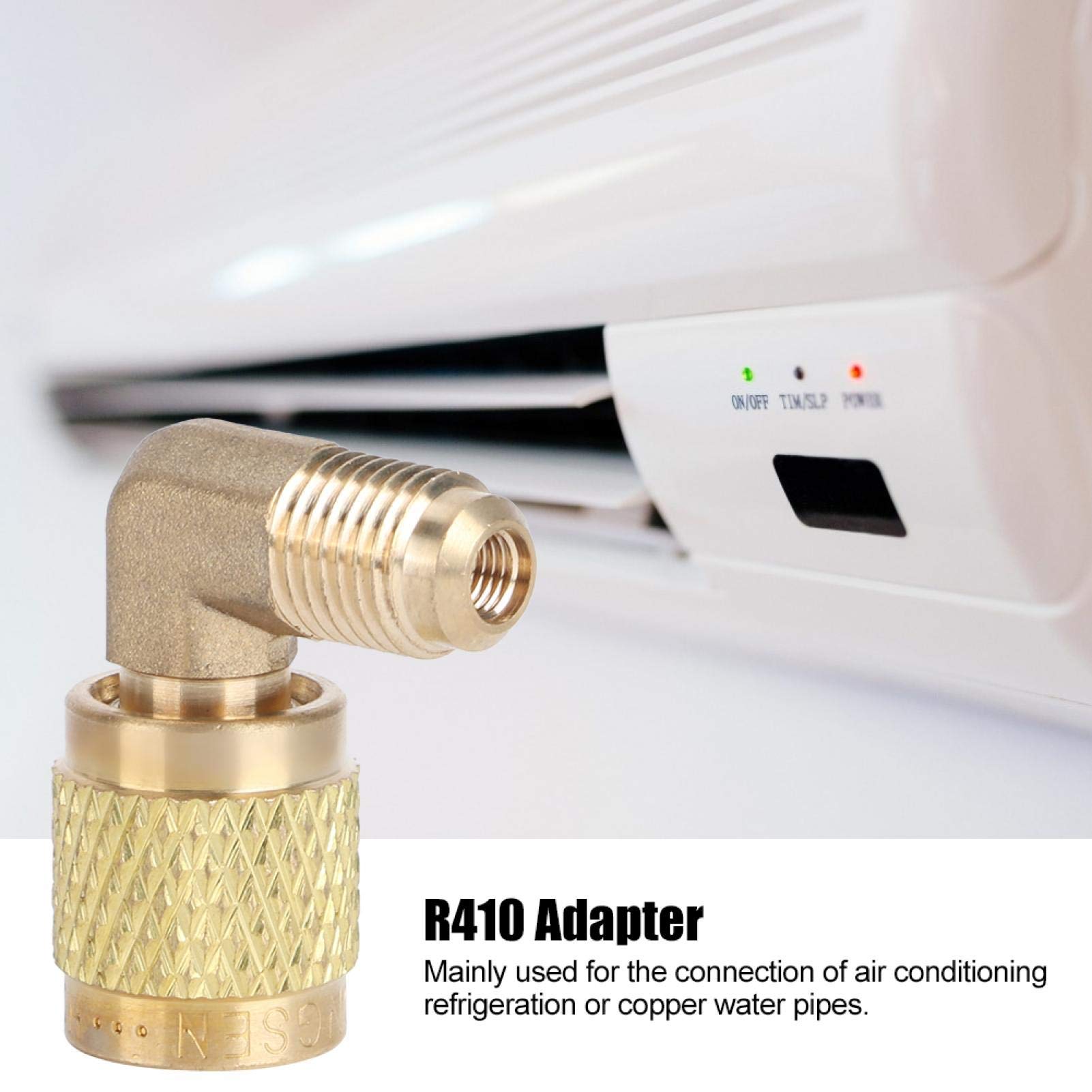 Adapter R410, gwint zewnętrzny 1/4 na gwint wewnętrzny 5/16 Adapter 90° do podłączenia chłodnicy do klimatyzatorów mini split