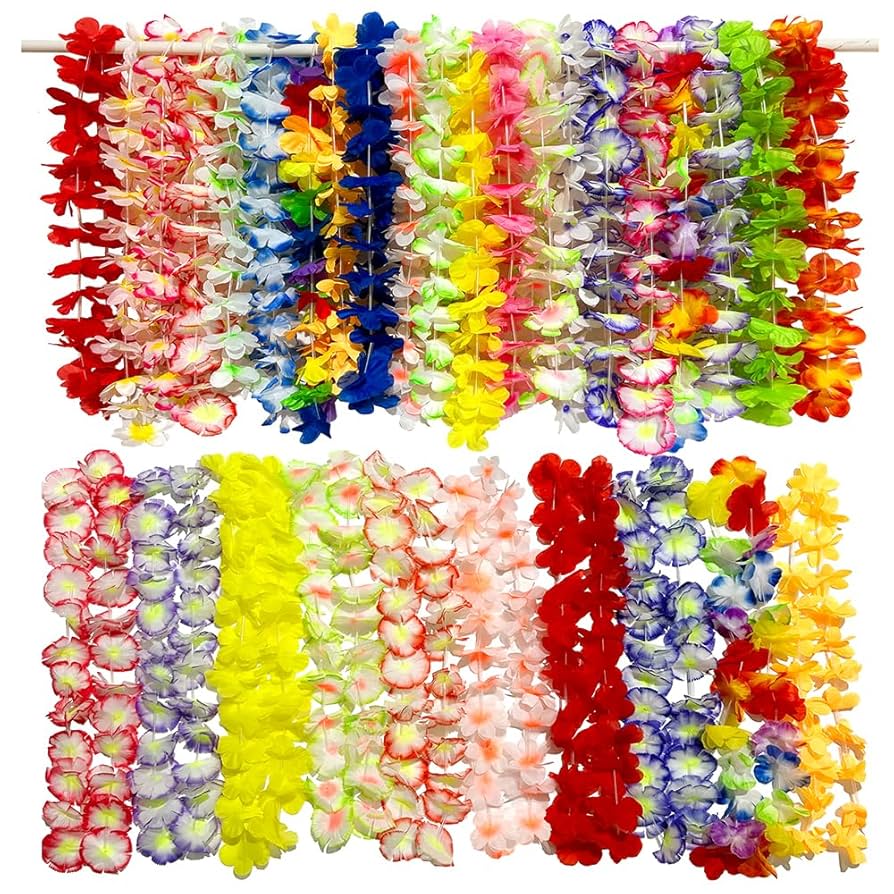 Joyin Toy 36 Counts Hawaiian Leis Bulk, Tropical Flower Lei Hawaiian Lei Beach Hawaii Luau Party Favors Decoration Birthday Party Supplies 3 Dozen P 99084645