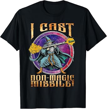 Funny Wizard Meme I Cast Non-Magic Missile Parody Retro T-Shirt