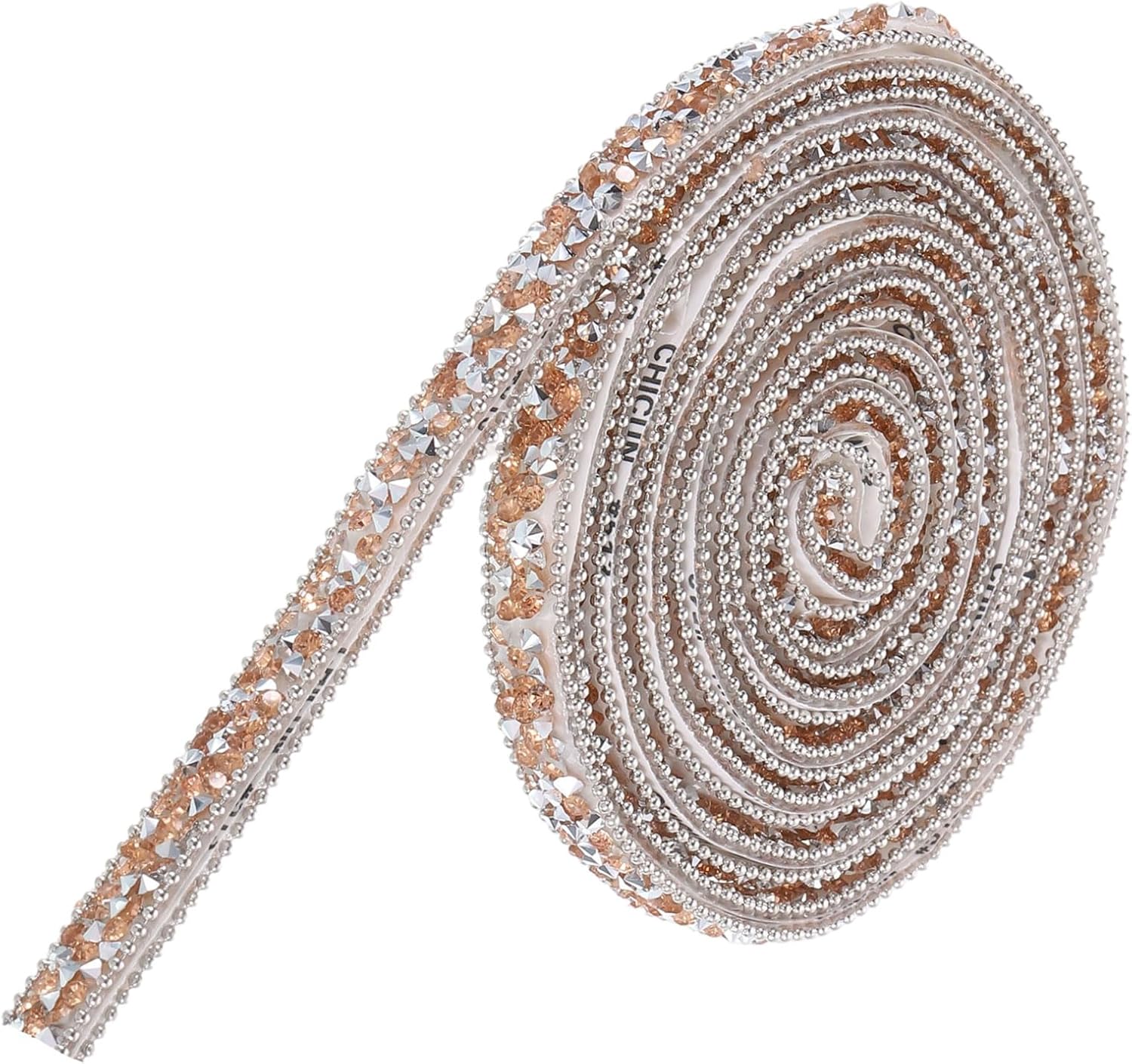 Amazon.com: uxcell 3 Yards x 0.39 Inch Resin Rhinestone Ribbon, Self ...