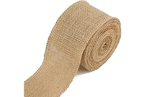 LaRibbons 3 Inch Burlap Wide Fabric Craft Ribbon for Christmas Tree Decorations
