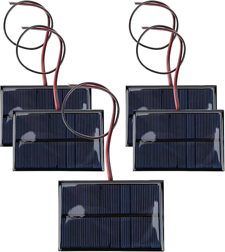 Miniatura 5 de Módulo de energía celular, 5 unidades de paneles solares con cable DC5V 150mA módulos de panel solar con cable de 11.8 in11.8 pulgadas para energía